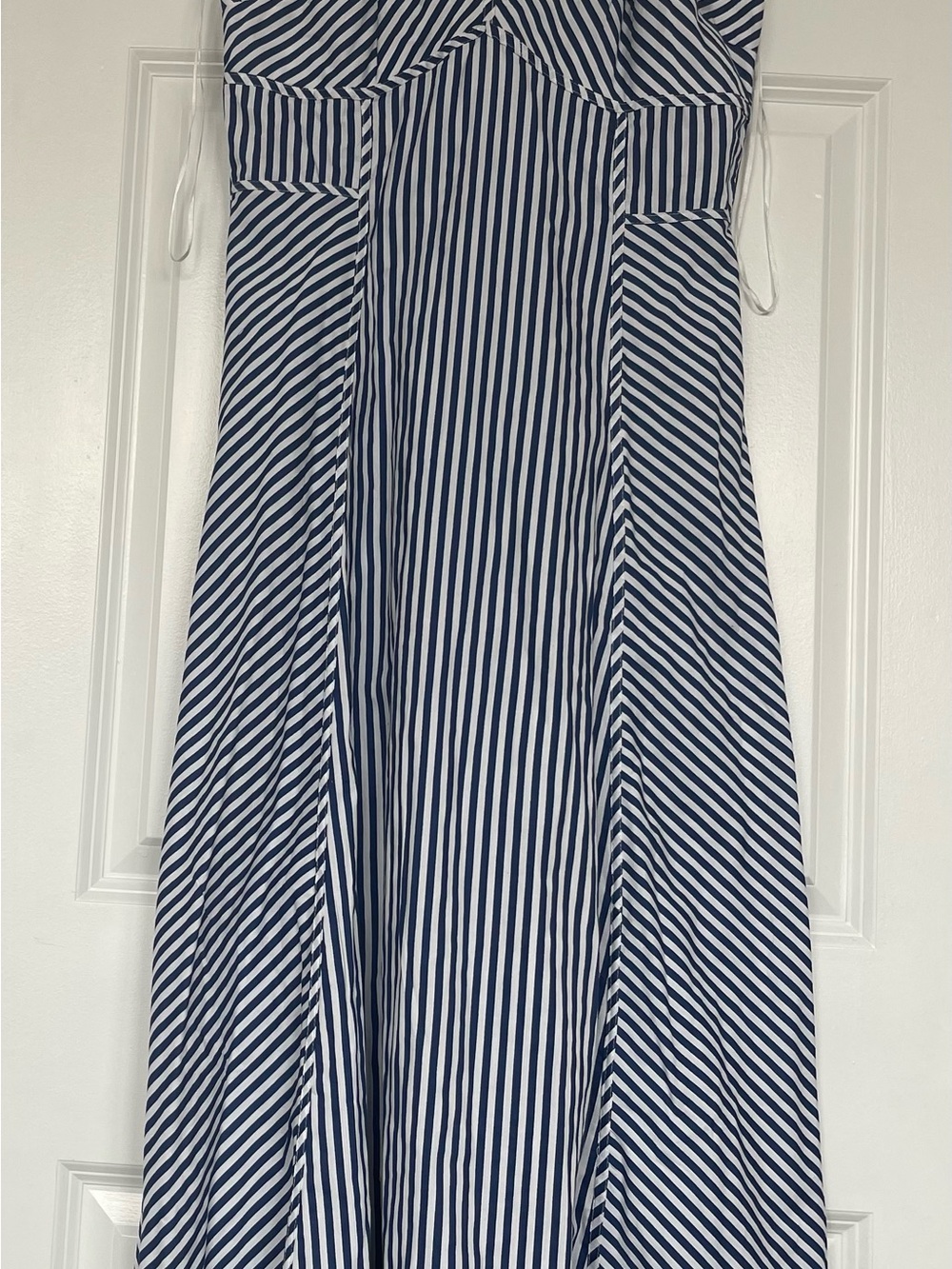 Jessica Simpson Navy and White Striped Maxi Dress. Size M